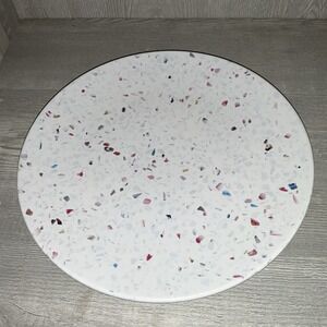 Zak‎ Design Melamine 11" Confetti Plates Colorful Round White Dinner Speckled